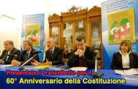 60 anni della Costituzione: stamattina presentato il francobollo